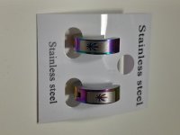 Stainless steel oorbellen gekleurd met print