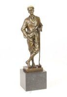  bronzen sculptuur van een golfer