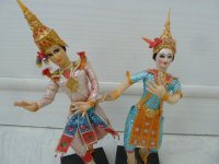 Thailand 2 poppen dansers Blauw en