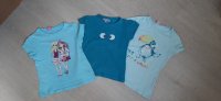 3 blauwe t-shirts 98/104
