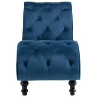 VidaXL Chaise longue fluweel blauw248608