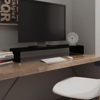 VidaXL TV-meubel/monitorverhoger zwart 100x30x13 cm glas244139