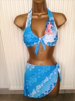 Mooie Bikini met Pareo in Blauwe