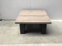 (22) Moderne salontafel metalen onderstel