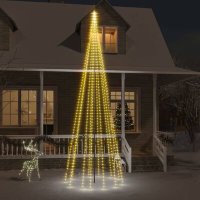 VidaXL Vlaggenmast kerstboom 732 LED\'s warmwit