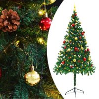 VidaXL Kunstkerstboom met kerstballen en LED\'s