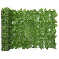 VidaXL Balkonscherm met groene bladeren 400x75