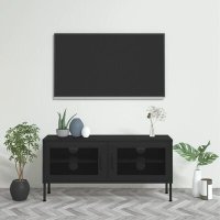 VidaXL Tv-meubel 105x35x50 cm staal zwart336241