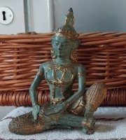 Oude Tempelwachter Thailand,Muziekant,brons Boeddha,Buddha