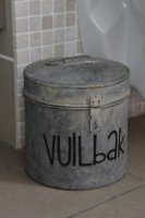 Vuilbakje/Prullenbak WC/Badkamer - Zink met Deksel