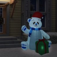 VidaXL Kerstfiguur ijsbeer opblaasbaar LED binnen