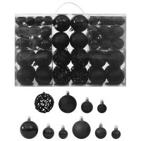 VidaXL 100-delige Kerstballenset zwart330083