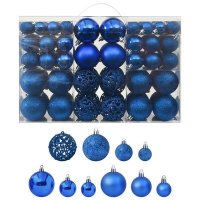 VidaXL 100-delige Kerstballenset blauw330085