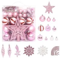 VidaXL 65-delige Kerstballenset roze/rood/wit330087