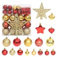 VidaXL 70-delige Kerstballenset goud en rood330088