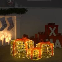 VidaXL Kerstverlichting geschenkdozen 3 st decoratief