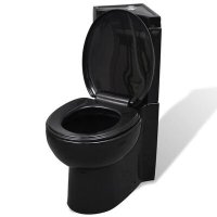 VidaXL Toilet hoekmodel keramisch zwart141134