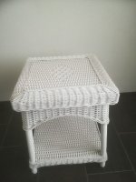 Witte Kunststof fauteuil met tafetje wit
