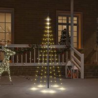 VidaXL Vlaggenmast kerstboom 108 LED\'s warmwit