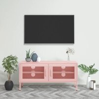 VidaXL Tv-meubel 105x35x50 cm staal roze336238