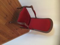 Mooie rood velouren LOUIS XV fauteuil