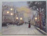 Canvas schilderij met ledverlichting - winters