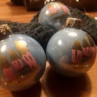 3 vintage handbeschilderde kerstballen 