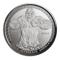 1 oz zilveren munt Congo Gorilla