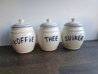 Brocante koffie thee en suiker potten