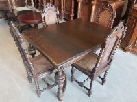 Antieke eethoek tafel met 4 stoelen