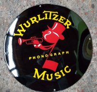 Wurlitzer music phonograph emaillen reclame decoratie