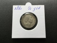 Munt 1861 1/2 gulden Nederland Willem
