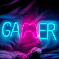 Neon led \'gamer\' op plexiglas met