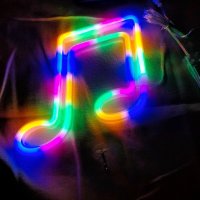 Neon led \'muzieknoot kleur\' Usb of