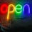 Neon led 'Open' Usb of Batterijen (inclusief) oplaadbaar