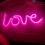 Neon verlichting 'love roze' Usb of AA batterijen (inclu