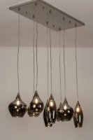 Hanglamp rookglas 100cm 8 lichts tafel