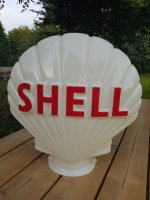 Shell glazen globe benzinepomp decoratie verlichting