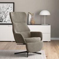 VidaXL Relaxstoel met voetenbank fluweel lichtgrijs3097495