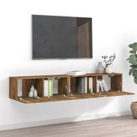 VidaXL 2-delige Tv-meubelset bewerkt hout gerookt