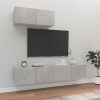 VidaXL 3-delige Tv-meubelset bewerkt hout betongrijs3114473