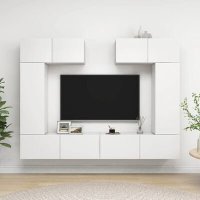 VidaXL 6-delige Tv-meubelset spaanplaat wit3078699