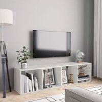 VidaXL Boekenkast/tv-meubel 143x30x36 cm hoogglans wit800267