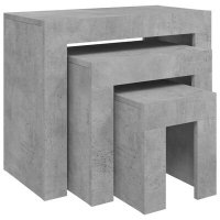 VidaXL 3-delige Salontafelset spaanplaat betongrijs808544