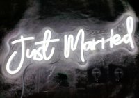 Neon verlichting \'Just Married\' op plexiglas