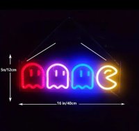 Neon verlichting \'Pac Man\' op plexiglas