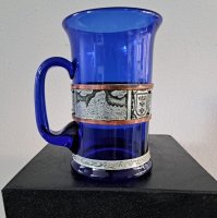 Vintage Kobalt Blauwe Decoratieve Glazen Kan