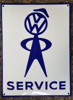 VW service emaillen reclame bord mancave