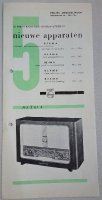 Antiek PHILIPS Buizenradio brochure 1956 (D255).