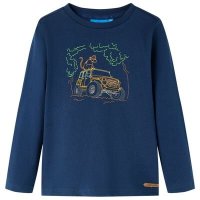 Kindershirt met lange mouwen 128 marineblauw13022